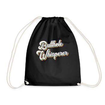 Butthole Whisperer - Drawstring Bag - black - Front
