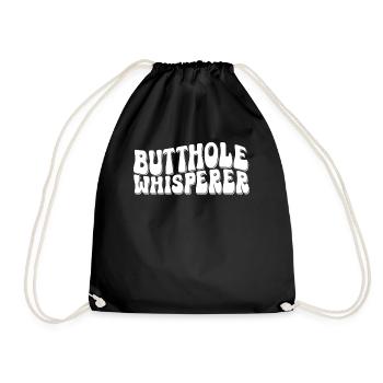 Butthole Whisperer - Drawstring Bag - black - Front