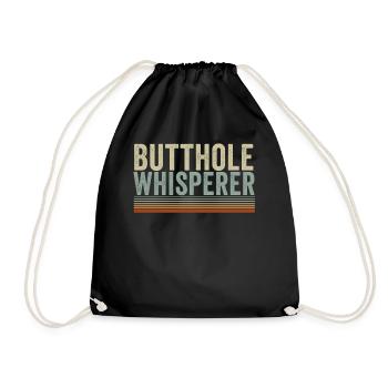 Butthole Whisperer - Drawstring Bag - black - Front