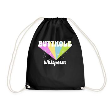 Butthole Whisperer - Drawstring Bag - black - Front