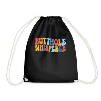 Butthole Whisperer - Drawstring Bag - black - Front