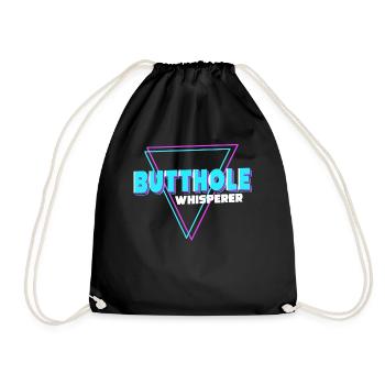 Butthole Whisperer - Drawstring Bag - black - Front