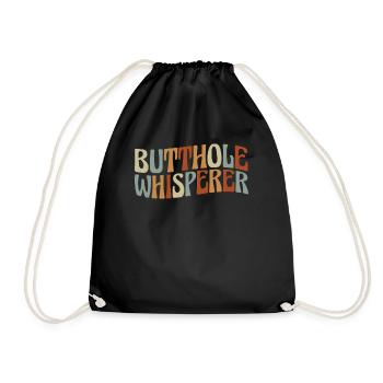 Butthole Whisperer - Drawstring Bag - black - Front