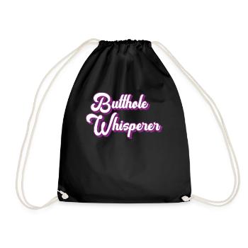 Butthole Whisperer - Drawstring Bag - black - Front