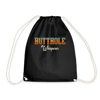Butthole Whisperer - Drawstring Bag - black - Front