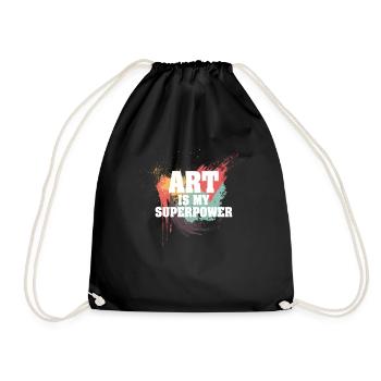 Art Is My Superpower - Drawstring Bag - black - Front