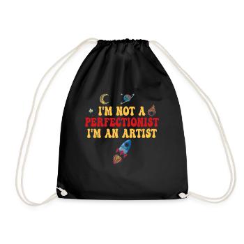 I'm Not A Perfectionist I'm An Artist - Drawstring Bag - black - Front