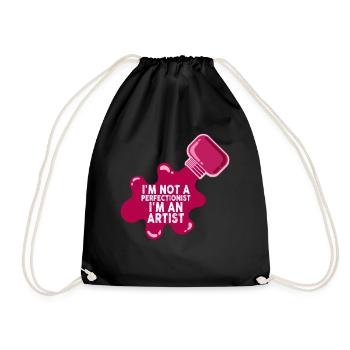 I'm Not A Perfectionist I'm An Artist - Drawstring Bag - black - Front