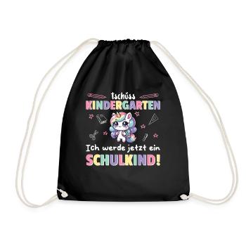Kindergarten Abschied Hallo Schule ich bin soweit! - Turnbeutel - Schwarz - Vorne