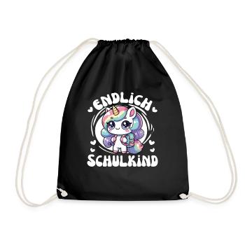 Enfin une licorne mignonne d’écolier pour l’inscription à l’école - Sac de sport léger - noir - Devant