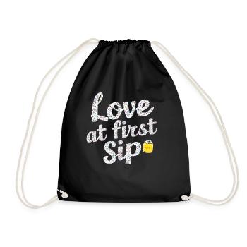 Love At First Sip Kombucha Lover - Drawstring Bag - black - Front