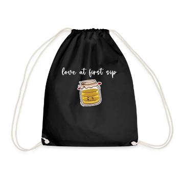 Love at First Sip Kombucha Lover - Drawstring Bag - black - Front