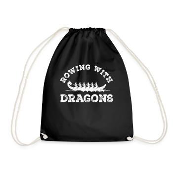 Rowing With Dragons Dragonboat - Drawstring Bag - black - Front