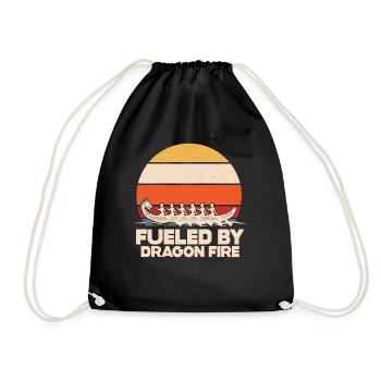 Fueled By Dragon Fire Dragon Boat - Drawstring Bag - black - Front