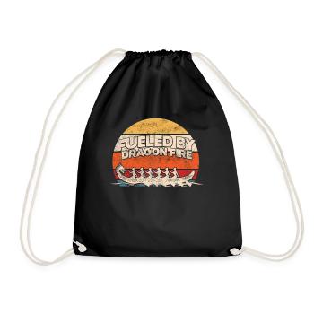 Fueled By Dragon Fire Dragon Boat - Drawstring Bag - black - Front