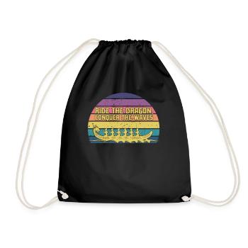 Ride The Dragon, Conquer The Waves - Drawstring Bag - black - Front