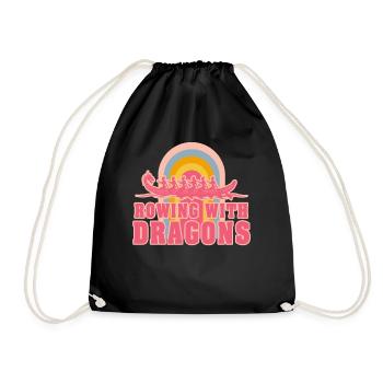 Rowing With Dragons Dragonboat - Drawstring Bag - black - Front