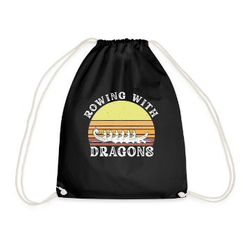 Rowing With Dragons Dragonboat - Drawstring Bag - black - Front