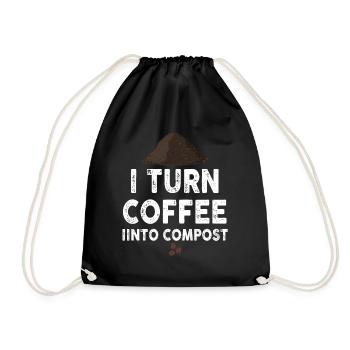 Ich verwandle Kaffee in Kompost Blue Planet - Turnbeutel - Schwarz - Vorne