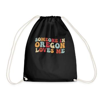 Quelqu’un dans l’Oregon m’aime - Sac de sport léger - noir - Devant