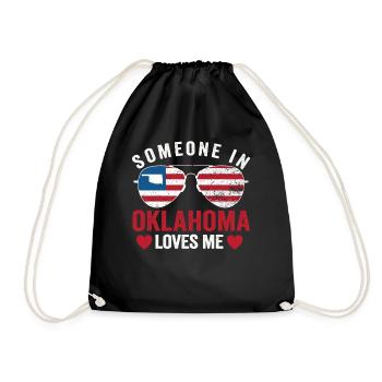 Someone In Oklahoma Loves Me - Drawstring Bag - black - Front