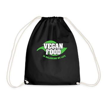 Vegan Food Is Balancing My Life - Drawstring Bag - black - Front
