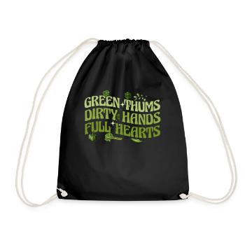 Pouces verts Mains sales Coeurs pleins - Sac de sport léger - noir - Devant