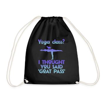 Yoga Class Or Goat Pass - Drawstring Bag - black - Front