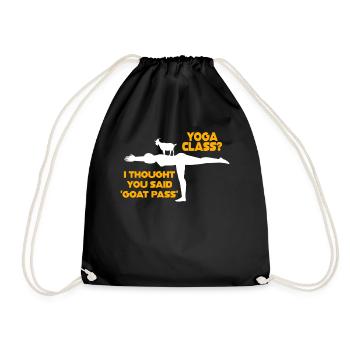 Yoga Class Or Goat Pass - Drawstring Bag - black - Front