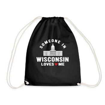 Jemand in Wisconsin liebt mich - Turnbeutel - Schwarz - Vorne