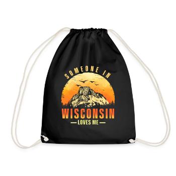 Jemand in Wisconsin liebt mich - Turnbeutel - Schwarz - Vorne