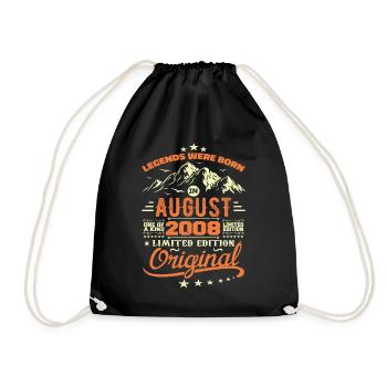 Cadeau Août 2008 Anniversaire Aout 2008 Vintage - Sac de sport léger - noir - Devant