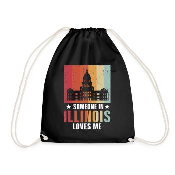 Jemand in Illinois liebt mich - Turnbeutel - Schwarz - Vorne