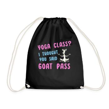 Yoga Class Or Goat Pass - Drawstring Bag - black - Front