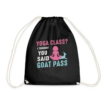 Yoga Class Or Goat Pass - Drawstring Bag - black - Front