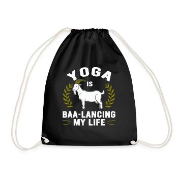 Goat Yoga Balancing My Life - Drawstring Bag - black - Front