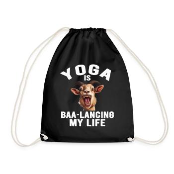 Goat Yoga Balancing My Life - Drawstring Bag - black - Front