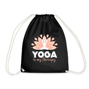 Yoga Is My Therapy - Drawstring Bag - black - Front