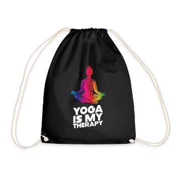 Yoga Is My Therapy - Drawstring Bag - black - Front