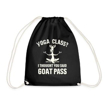 Yoga Class Or Goat Pass - Drawstring Bag - black - Front