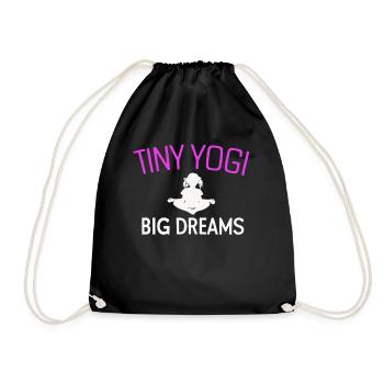 Tiny Yogi Big Dreams Meditation - Drawstring Bag - black - Front