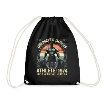 Jahrgang 1974 Fitness Geburtstagsgeschenk 1974 - Turnbeutel - Schwarz - Vorne