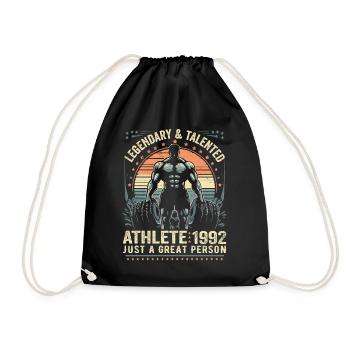 Jahrgang 1992 Fitness Geburtstagsgeschenk 1992 - Turnbeutel - Schwarz - Vorne