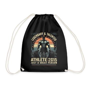 Jahrgang 2015 Fitness Geburtstagsgeschenk 2015 - Turnbeutel - Schwarz - Vorne