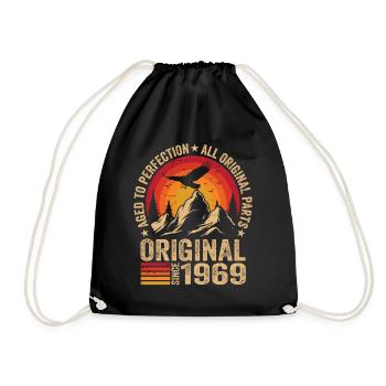 Original 1969 Vintage 1969 Birthday 1969 Retro - Drawstring Bag - black - Front