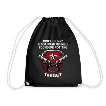 Heard The Shot Never The Target Sniper - Drawstring Bag - black - Front