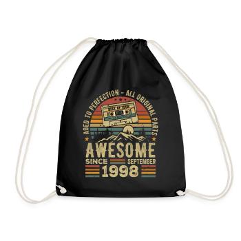 Septembre 1998 Cadeau Anniversaire Septembre 1998 - Sac de sport léger - noir - Devant
