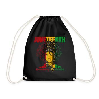 Juneteenth 1865 Remembering My Ancestors - Drawstring Bag - black - Front