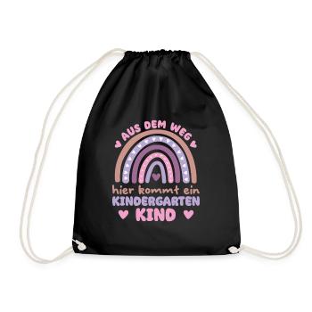 Out of the way, here comes a kindergarten child - Drawstring Bag - black - Front