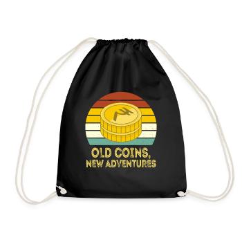 Old Coins New Adventures Numismatics - Drawstring Bag - black - Front